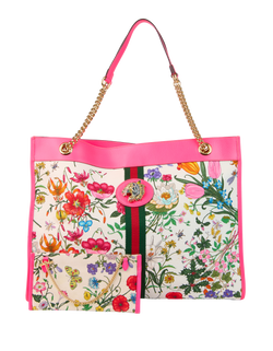 Floral Rajah Chain Tote, Canvas, Multi, 537219, P/E, 2*